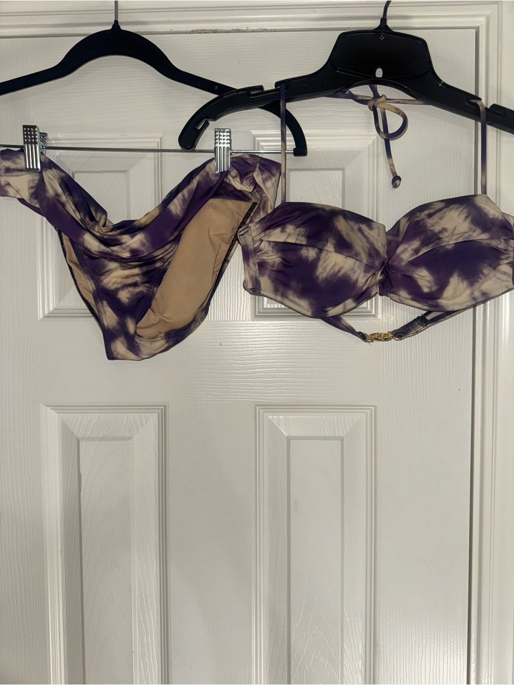 Victoria’s Secret Tie-Dye Purple Bikini Set - Strapless Top & High-Cut Bottoms